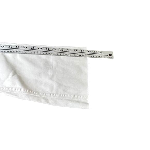 Spanx Cropped Flare Denim Jeans Womens Medium White Stretch Pull On Frayed New - Picture 9 of 12